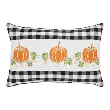 Annie Black Check Pumpkin Patch Pillow 14x22 - The Fox Decor